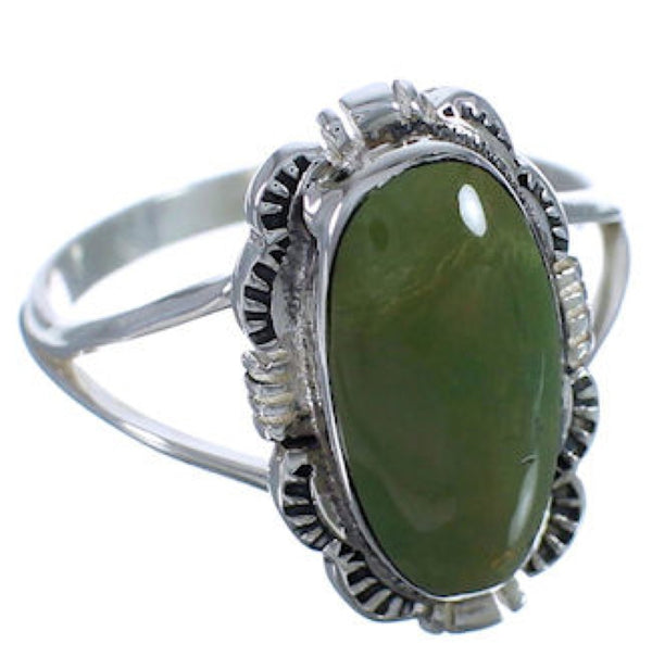 Silver And Turquoise Ring Size 4-3/4 TX41545